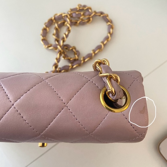 Vintage Chanel Lambskin Lavender Mini Square Flap Bag - Picture 14 of 15